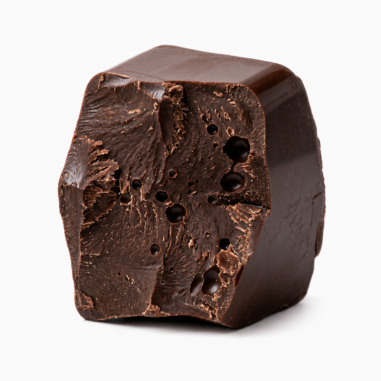 broken dark chocolate piece macro texture